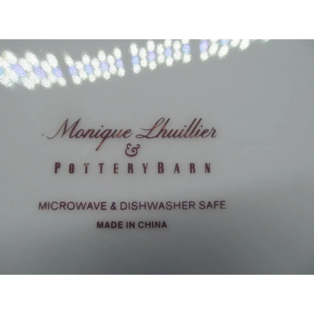 Pottery Barn Monique Lhuillier Gold Confetti Hearts 8 3/8  Plates Bundle of 3